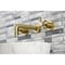 Kingston Brass KS8127NX Two-Handle Wall Mount Bathroom Faucet, Brushed Brass KS8127NX - alternate 2